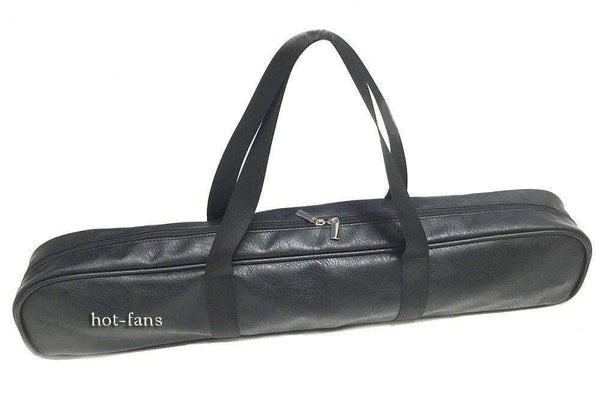 Abanico XL 2 capas beige de plumas de avestruz 34''x 60 '' con bolsa de viaje de cuero.