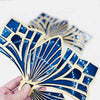Blue /Gold color 2 sets special Pheasant Fan staves & Hardware Assembly Kit.