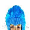 Blaue Feder Pailletten Krone Las Vegas Tänzer Showgirl Kopfbedeckung Kopfschmuck.