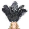 Black Showgirl Open Face Ostrich feather Headdress.