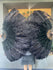 Вентилятор Black Ostrich & Marabou Feathers 27 "x 53" с дорожной кожаной сумкой.