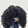 XL 2 Layers Ostrich Feather Fan 34''x 60'' with aluminum staves.
