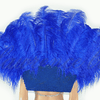 Espalda de plumas de avestruz estilo majestuoso abierto en azul real.