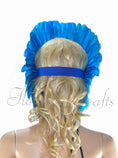 Load image into Gallery viewer, Blue feather sequins crown las vegas dancer showgirl headgear headdress.
