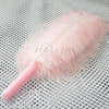 blush single layer Ostrich Feather Fan with leather travel Bag 25"x 45".