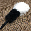 Black & white Marabou Ostrich Feather fan 21"x 38" with Travel leather Bag.