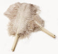 Load image into Gallery viewer, A pair beige camel Single layer Ostrich Feather fan 24"x 41" with leather travel Bag.
