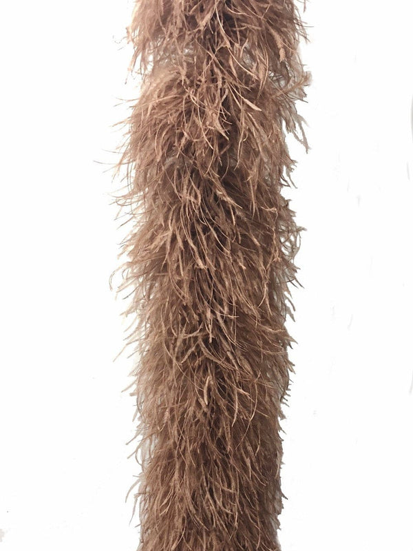12 ply caramel Luxury Ostrich Feather Boa 71"long (180 cm).
