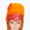 Orangefarbene Feder-Pailletten-Krone, Las Vegas-Tänzerin, Showgirl-Kopfbedeckung, Kopfschmuck.