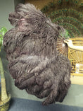 Load image into Gallery viewer, Coffee 3 Layers Ostrich Feather Fan Opened 65" with Travel leather Bag.
