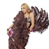 2 layers coffee Ostrich Feather Fan 30"x 54" with leather travel Bag.