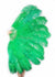 XL 2層エメラルドグリーンのダチョウの羽根ファン34インチ x 60インチ、トラベルレザーバッグ付き。