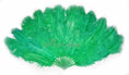 Load image into Gallery viewer, XL 2 Layers emerald green Ostrich Feather Fan 34''x 60'' with Travel leather Bag.
