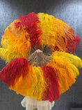 Load image into Gallery viewer, fire single layer Ostrich Feather Fan with leather travel Bag 25"x 45".
