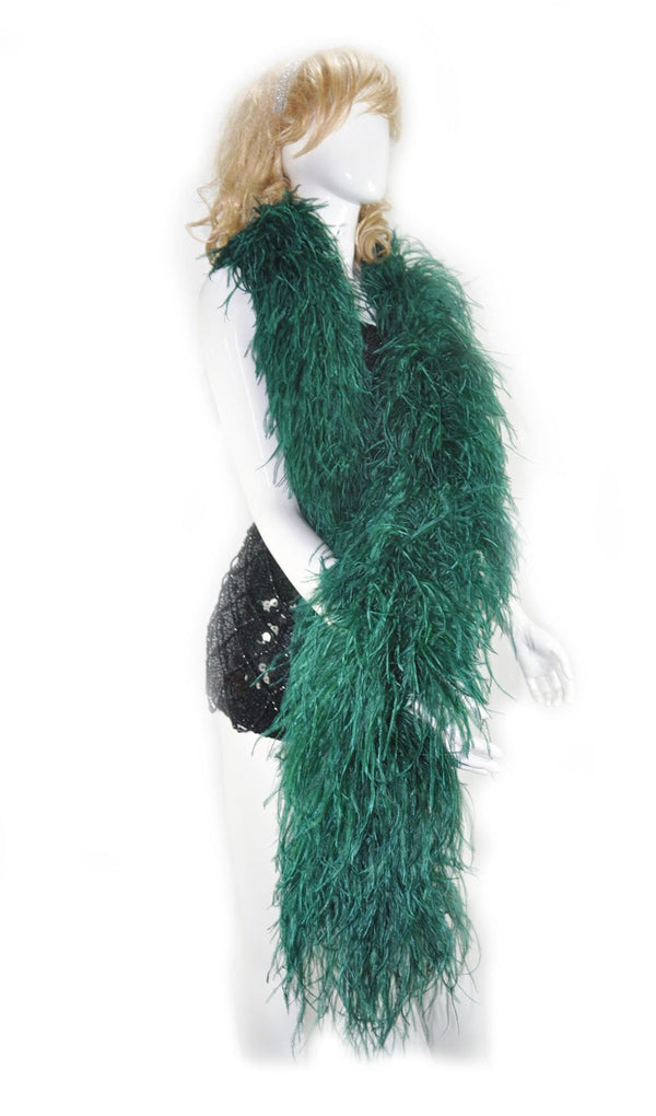 12 ply forest green Luxury Ostrich Feather Boa 71