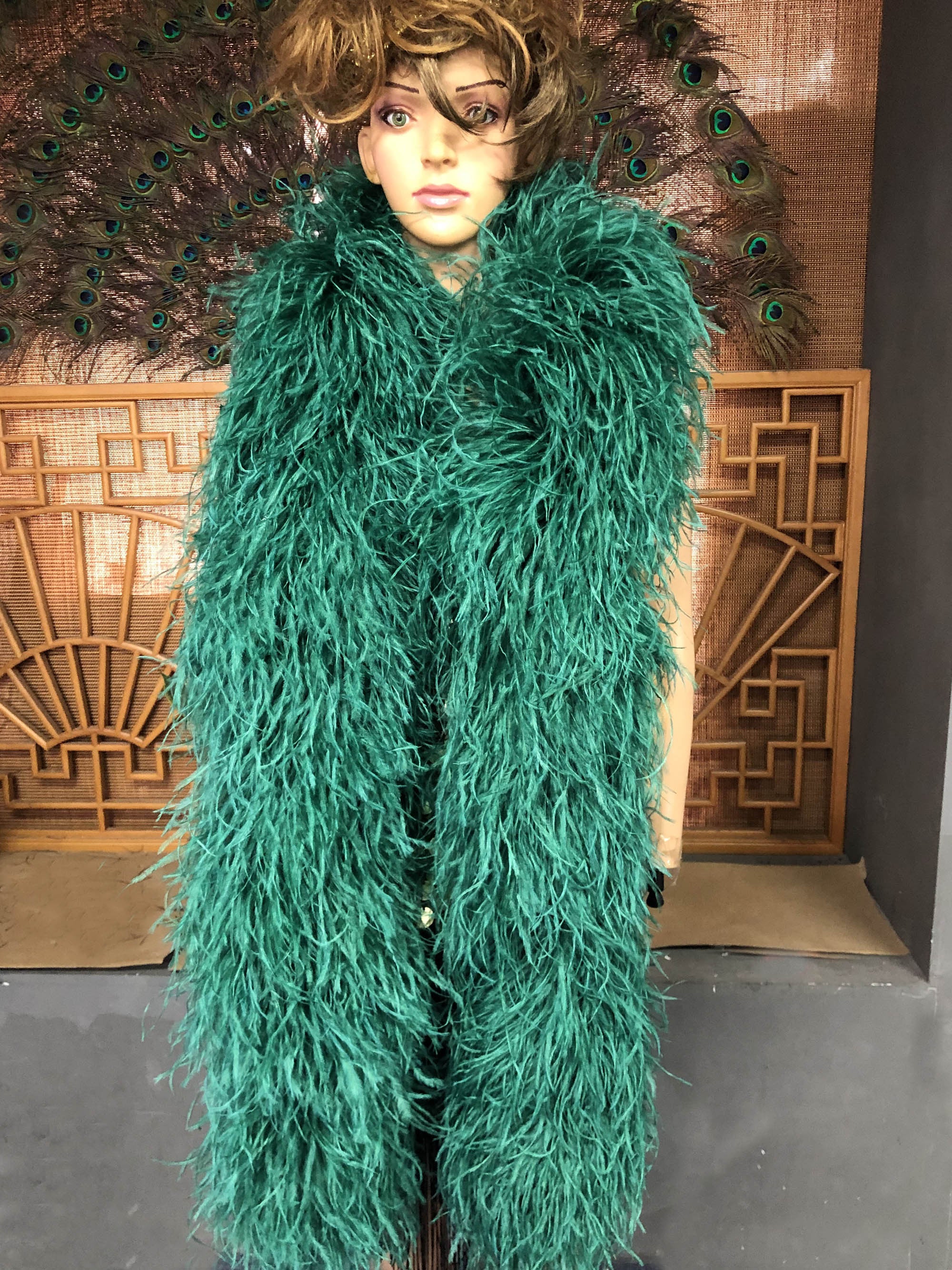25 Ply Forest Green Luxury Ostrich Feather Boa 71long (180 cm)