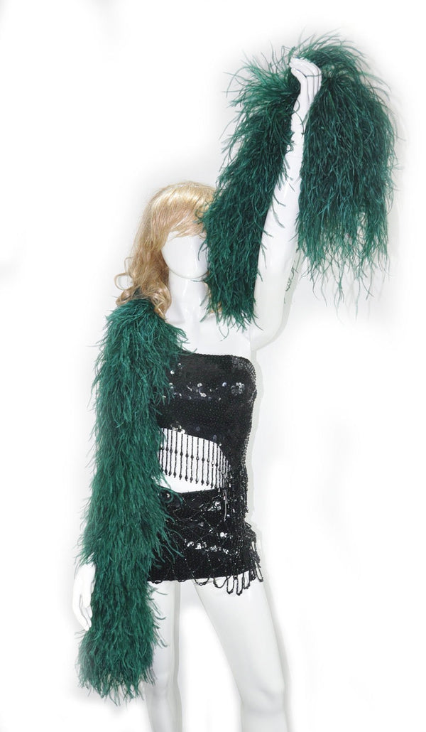 20 ply forest green Luxury Ostrich Feather Boa 71
