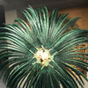 huge Forest Green Tall Pheasant Feather Fan Burlesque Perform Friend.