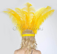 Load image into Gallery viewer, Gold yellow Showgirl Open Face Ostrich feather Headdress.
