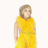 Boa de plumas de avestruz de lujo de color amarillo dorado de 12 capas de 71&quot;de largo (180 cm).