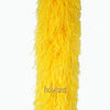 Boa de plumas de avestruz de lujo de color amarillo dorado de 20 capas de 71 cm de largo.