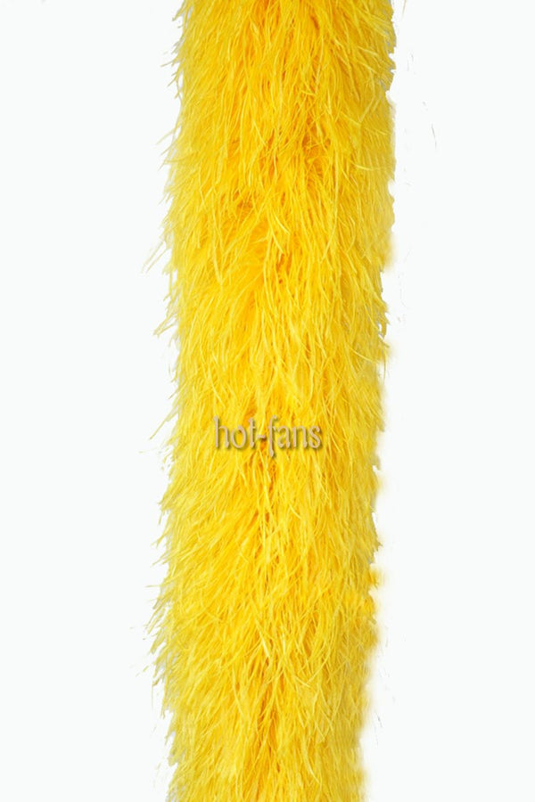 Boa de plumas de avestruz de lujo de 20 capas de color amarillo dorado 71