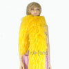 Boa de plumas de avestruz de lujo de 20 capas de color amarillo dorado y 180 cm de largo.