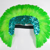 Grüne Feder-Pailletten-Krone, Las Vegas-Tänzerin, Showgirl-Kopfbedeckung, Kopfschmuck.