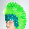 Grøn fjer pailletter krone Las Vegas danser showgirl hovedbeklædning hovedbeklædning.