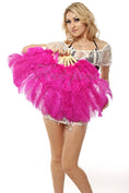 Load image into Gallery viewer, Hot pink Marabou Ostrich Feather fan 21"x 38" with Travel leather Bag.
