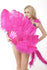 hot pink single layer Ostrich Feather Fan with leather travel Bag 25"x 45".