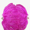 Abanico de plumas de avestruz rosa intenso XL de 2 capas de 34&#39;&#39;x 60&#39;&#39; con bolsa de cuero de viaje.