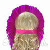 Hot Pink Feder Pailletten Krone Las Vegas Tänzer Showgirl Kopfbedeckung Kopfschmuck.