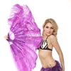 2 layers lavender Ostrich Feather Fan 30"x 54" with leather travel Bag.