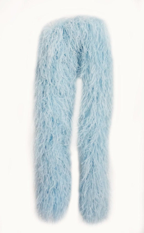 Boá de penas de avestruz luxuosa azul claro de 12 camadas com 71&quot; de comprimento (180 cm).