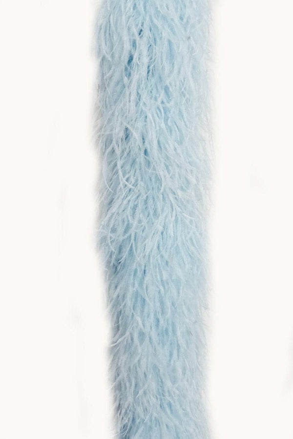 Boa de plumas de avestruz de lujo azul claro de 12 capas 71