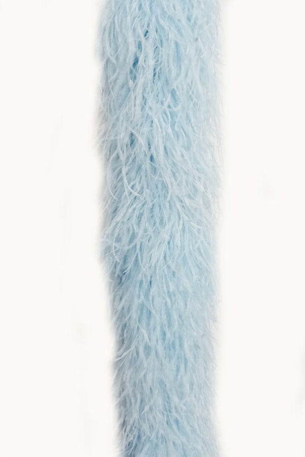 Boa de plumas de avestruz de lujo azul claro de 20 capas 71