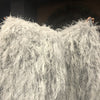 Burlesque Fluffy Light Grey Waterfall Fan Ostrich Feathers Boa Fan 42"x 78".