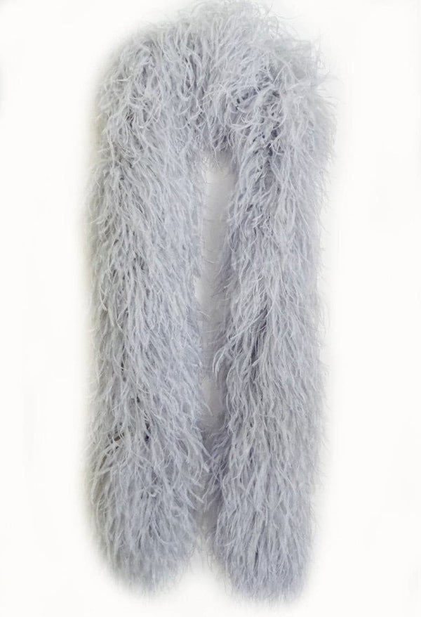 20 ply light grey Luxury Ostrich Feather Boa 71