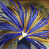 mix ocre e azul Luxury 71 "Tall enorme Faisão Feather Fan com bolsa de couro de viagem.