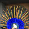 bland farve Marabou & Pheasant Feather Fan 29 "x 53" med Travel læder taske.