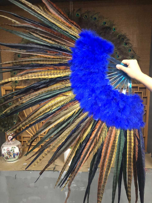 bland farve Marabou & Pheasant Feather Fan 29
