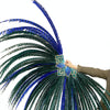 Mix color green & blue huge Tall Pheasant Feather Fan Burlesque Perform Friend.