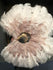 Mix wood & blush XL 2 Layer Ostrich Feather Fan 34''x 60'' with Travel leather Bag.