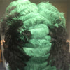 Misture preto e verde floresta XL Ventilador de penas de avestruz de 2 camadas 34&#39;&#39;x 60&#39;&#39; com bolsa de couro de viagem.