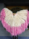 Load image into Gallery viewer, Burlesque Fluffy Bulsh tips dyeing Fuchsia Waterfall Fan Ostrich Feathers Boa Fan 42"x 78".
