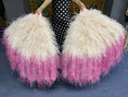 Load image into Gallery viewer, Burlesque Fluffy Bulsh tips dyeing Fuchsia Waterfall Fan Ostrich Feathers Boa Fan 42"x 78".
