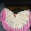 Burlesque Fluffy Bulsh tips farvning Fuchsia Waterfall Fan Strudsfjer Boa Fan 42 "x 78".