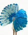 청록색 & 민트 그린 믹스 3 Layers Ostrich Feather Fan Opened 65" with Travel leather Bag.