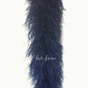 Boa de plumas de avestruz de lujo azul marino de 12 capas de 71&quot;de largo (180 cm).